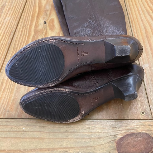 FRYE Steffi Leather Zip Tall Boot in Brown - Picture 3 of 12